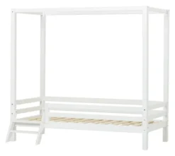 Hoppekids ECO Dream Himmelbett 90x200cm mit 3/4 Absturzs. und kleiner Leiter weiß