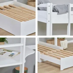 Hoppekids ECO Dream Hochbett Mega 90x200cm mit Lounge-Modul und Schreibtisch weiß