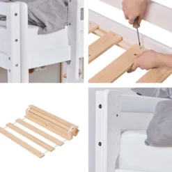 Hoppekids ECO Dream Hochbett 90x200cm mit gerader Leiter weiß