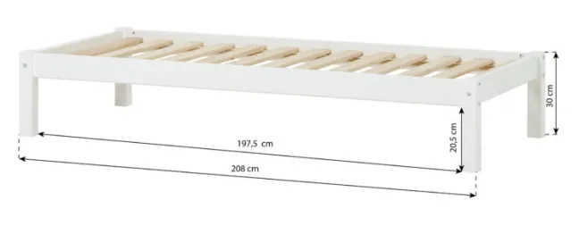 Hoppekids ECO Dream Junior Bettliege 70x160cm weiß