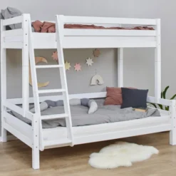 Hoppekids ECO Luxury Familien-Etagenbett 90/120x200cm mit Rollrost weiß