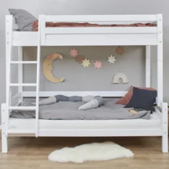 Hoppekids ECO Luxury Familien-Etagenbett 90/120x200cm mit Rollrost weiß