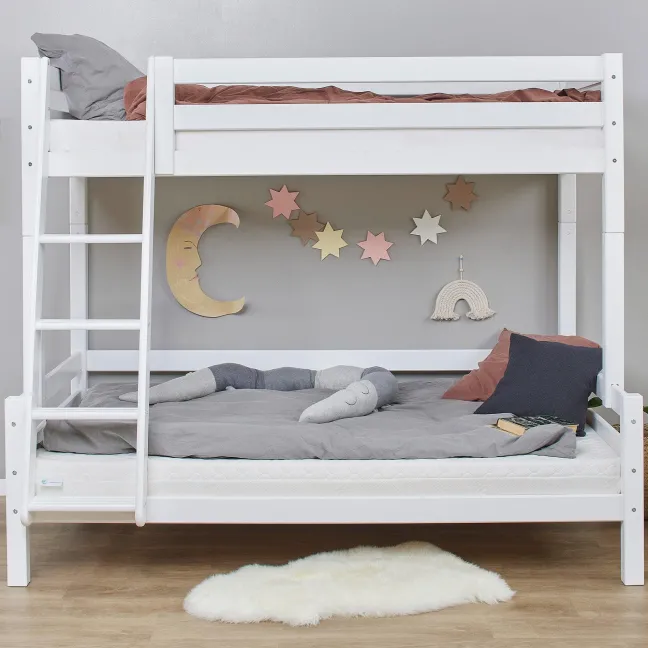 Hoppekids ECO Luxury Familien-Etagenbett 90/120x200cm mit Rollrost weiß