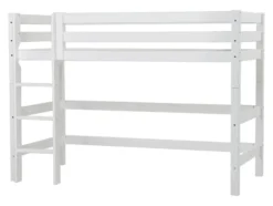 Hoppekids ECO Luxury Mittelhochbett 90x200cm mit Rollrost und gerader Leiter weiß