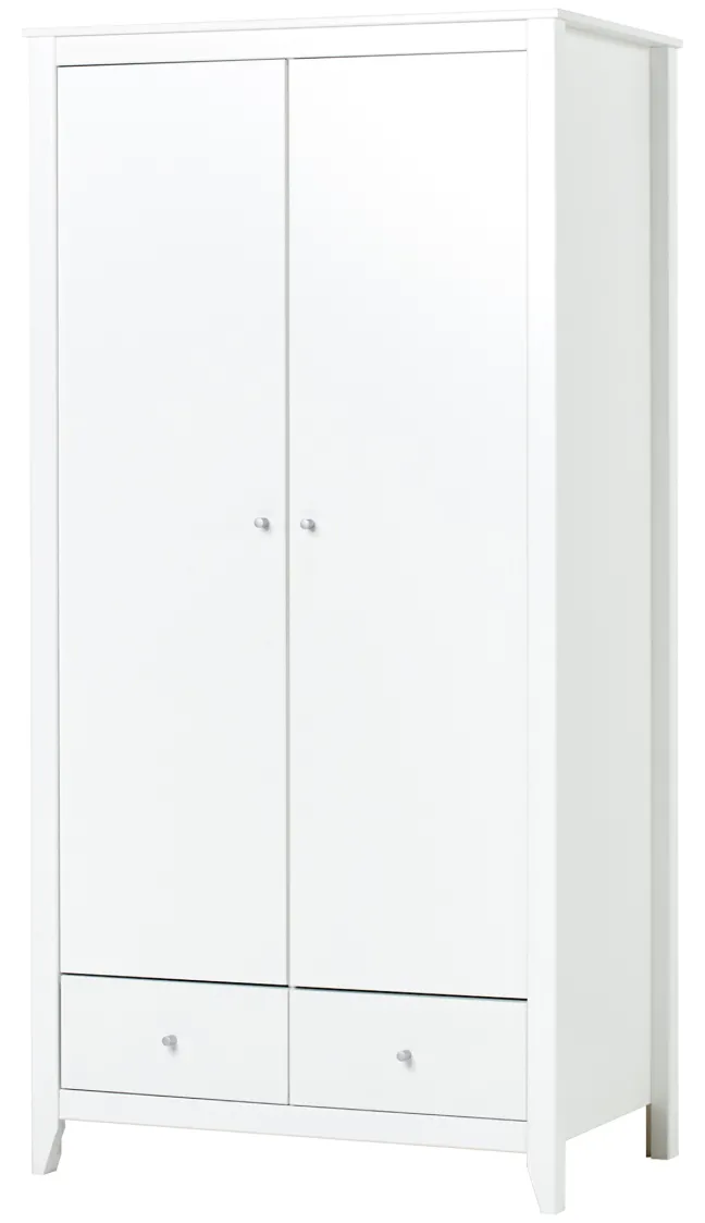 Hoppekids Kleiderschrank 2 Türen und 2 Schubladen weiß