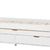 Hoppekids Maja Deluxe Bett 90x200 cm mit Rollrost und Auszieh-/Gästebett weiß