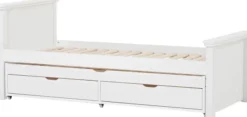 Hoppekids Maja Deluxe Bett 90x200 cm mit Rollrost und Auszieh-/Gästebett weiß