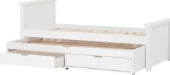 Hoppekids Maja Deluxe Bett 90x200 cm mit Rollrost und Auszieh-/Gästebett weiß