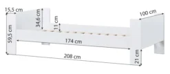 Hoppekids PURE Einzelbett 90x200 cm weiß