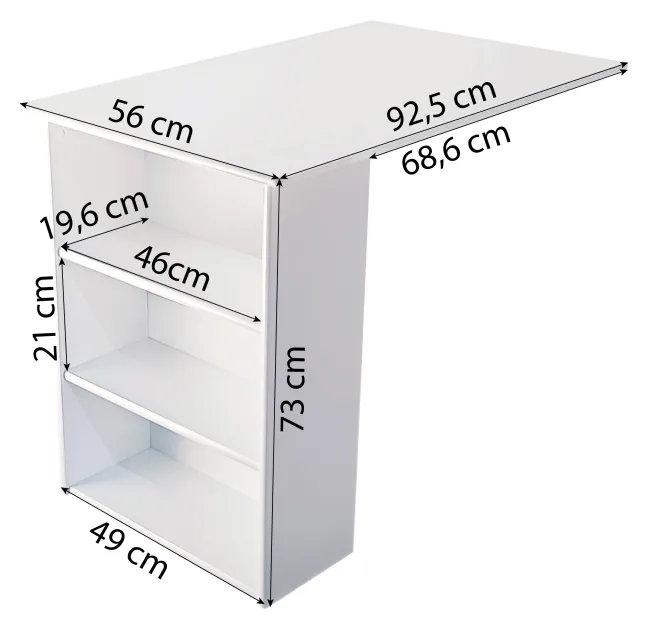 Hoppekids PURE Halbhochbett 90x200 cm mit Schreibtisch weiß