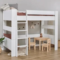 Hoppekids PURE Hochbett 90x200 cm weiß