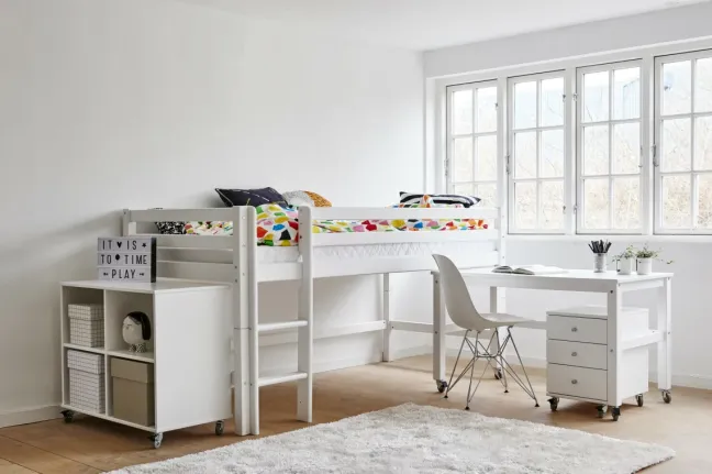 Hoppekids Schreibtisch Jonas auf Rollen weiß