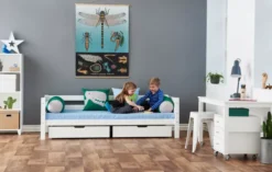 Hoppekids Schreibtisch Jonas auf Rollen weiß