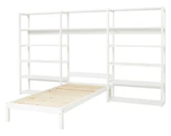 Hoppekids Storey Regalkombination 100cm mit Bett 90x200cm und 14 Regalböden weiß