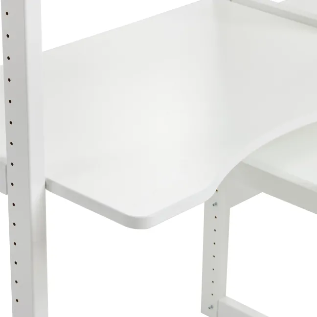 Hoppekids Storey Regalkombination 100cm mit 8 Einlegeböden und Tischplatte weiß