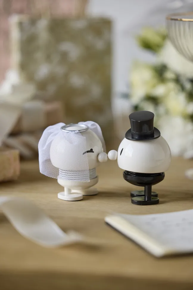 Hoptimist® Wackelfiguren Hochzeit Braut & Bräutigam weiß