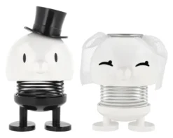 Hoptimist® Wackelfiguren Hochzeit Braut & Bräutigam weiß