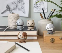 Hoptimist® Wackelfigur Katze grau