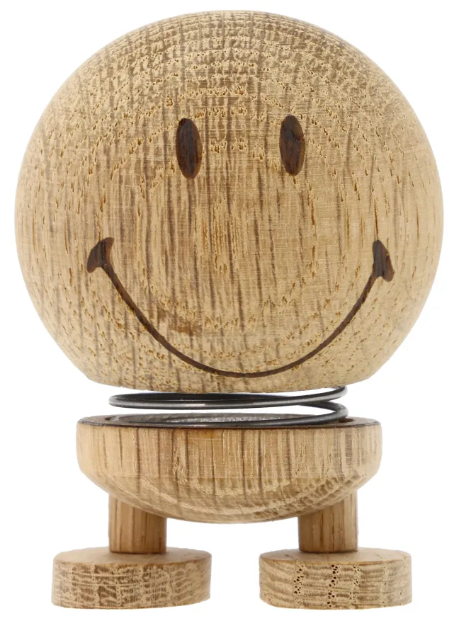 Hoptimist® Wackelfigur Smiley S Eiche braun