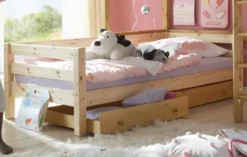 Infanskids Einzelbett mit Absturzsicherung natur 90 x 200cm