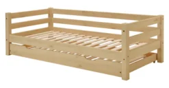 Infanskids Einzelbett mit Gästebett natur lackiert 90 x 200