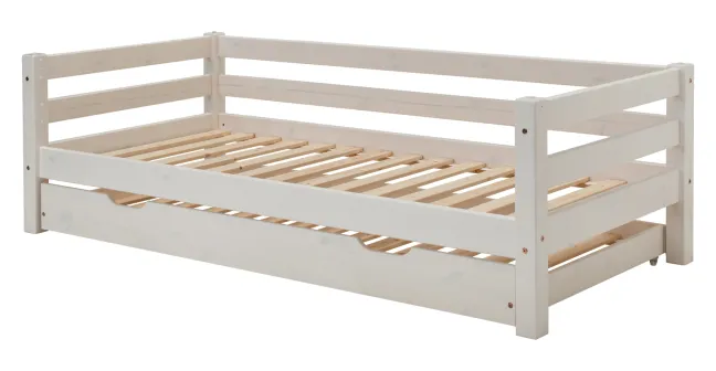 Infanskids Einzelbett mit Gästebett weiß 90 x 200cm