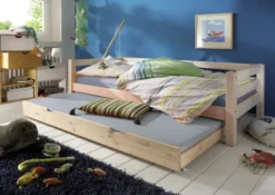 Infanskids Einzelbett mit 2 Rollschubkästen weiß 90 x 200cm
