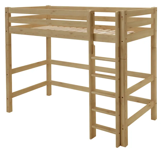Infanskids Hochbett mit Leiter gelaugt 90 x 200 cm 501-20
