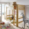 Infanskids Hochbett mit Leiter natur 90 x 200 cm 501-10