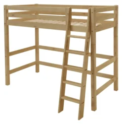 Infanskids Hochbett mit Schrägleiter gelaugt 90 x 200 cm 502-20