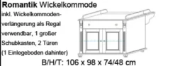 Infanskids Wickelkommode Romantik mit Verlängerung gelaugt 119-1 Sale