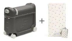 JetKids™ by Stokke® BedBox Kinderkoffer Midnight Grey mit CloudSleeper™ Mickey Celebration