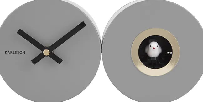 Karlsson Kuckucksuhr Duo Mouse grey
