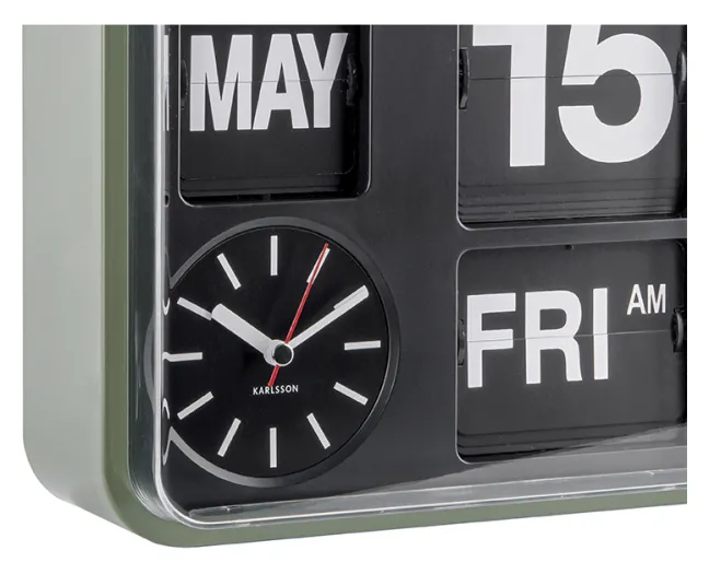 Karlsson Wanduhr Mini Flip Green