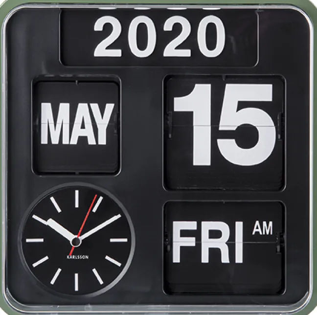 Karlsson Wanduhr Mini Flip Green