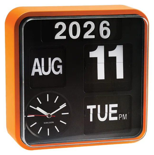 Karlsson Wanduhr Mini Flip Orange