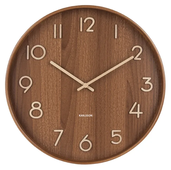 Karlsson Wanduhr Pure Large Dark wood