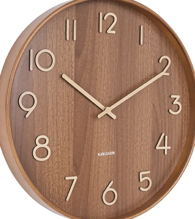 Karlsson Wanduhr Pure Medium Dark wood