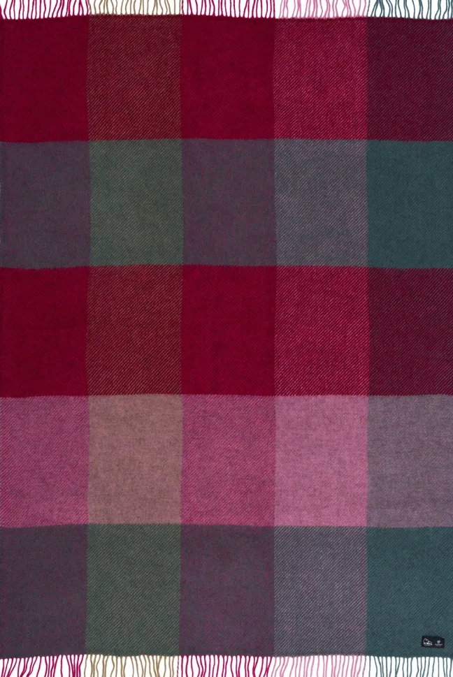 Klippan Lammwolldecke Gotland check pink