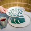 Koziol Großer Teller 255mm CONNECT PLATE 255mm MONSTERA LEAF nature desert sand 4er-Set