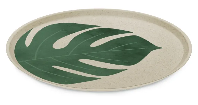 Koziol Großer Teller 255mm CONNECT PLATE 255mm MONSTERA LEAF nature desert sand 4er-Set