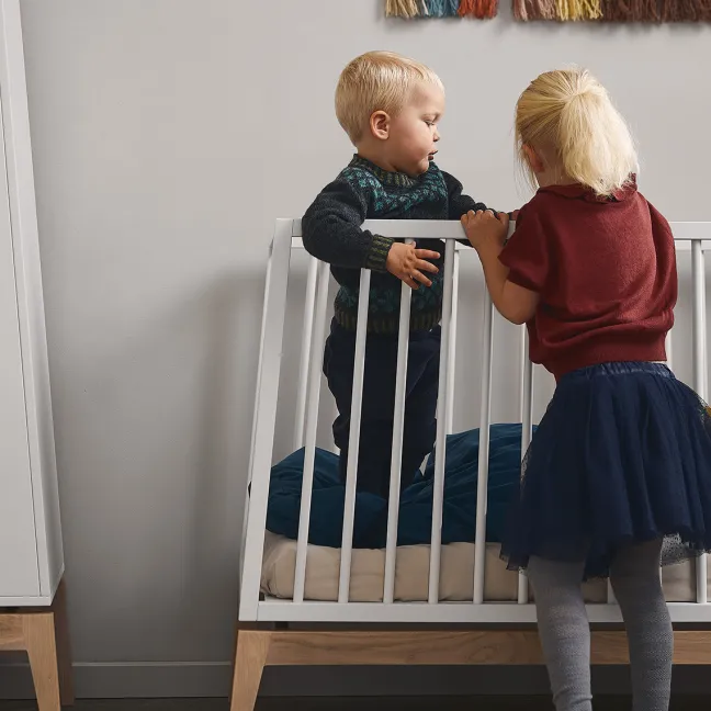 Leander Babybett Luna 70x140cm Weiß/Eiche 720140-03