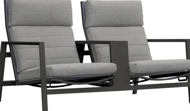 LIFE Bondi tete a tete 2er Sessel lava/mist grey soltex