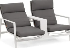 LIFE Bondi tete a tete 2er Sessel weiß/mist grey soltex