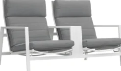 LIFE Bondi tete a tete 2er Sessel weiß/mist grey soltex