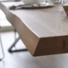 LifeConcept Esstisch 180x100cm Zerreiche Baumkante (6cm) Natur geölt mit Holz Spider-Gestell