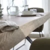 LifeConcept Esstisch 180x100cm Zerreiche Baumkante (6cm) Natur geölt mit Metall Spider-Gestell