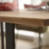 LifeConcept Esstisch 200x100cm Zerreiche gerade Kante (6cm) Natur geölt mit Holz Spider-Gestell