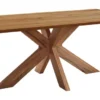 LifeConcept Esstisch 240x100cm Zerreiche gerade Kante (3cm) Natur geölt mit Holz Spider-Gestell