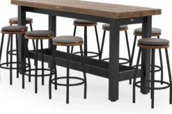 LIFE Nevada Bar-Tisch lava/teak 210x70cm